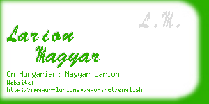 larion magyar business card